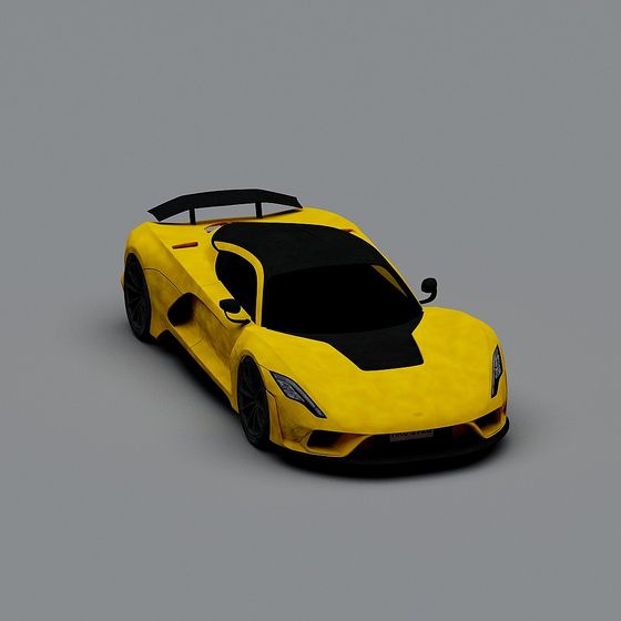 SpeedWing 3D Model - Vibrant Yellow Sports Car
