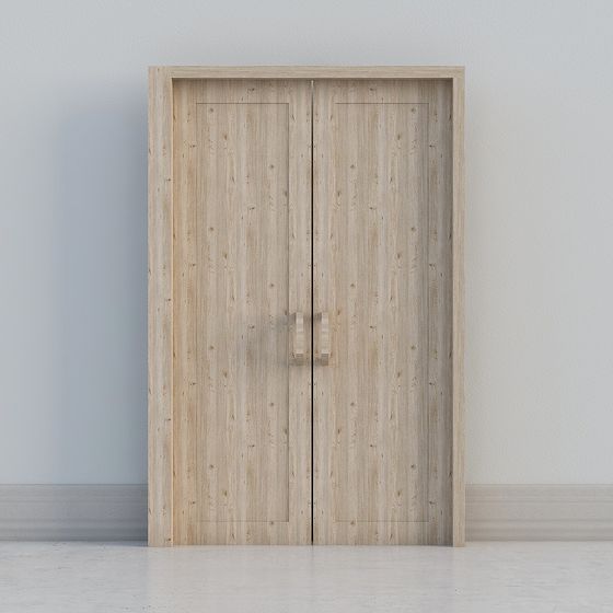 Stylish Wood Door 3D model for Modern Interiors