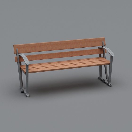 Park Bench Low Poly 3D Model