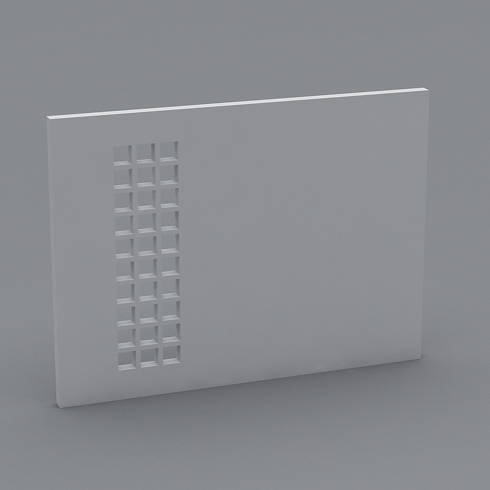 Low-Polygon Grid Window Decoration 3D model