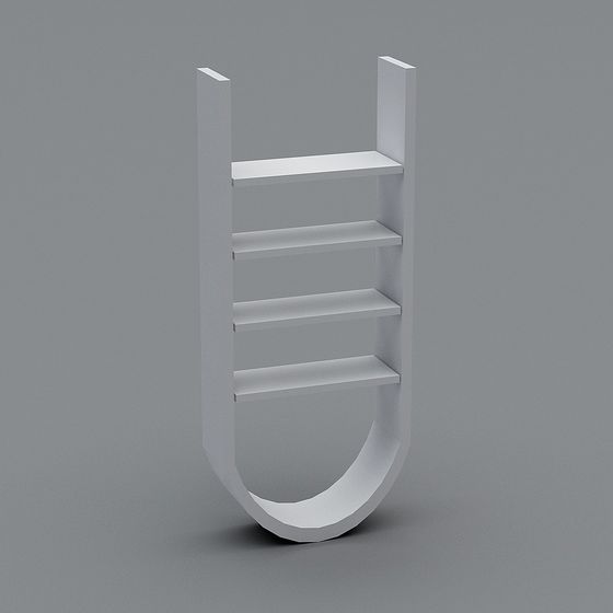 Minimalist U-Shaped Bookshelf 3D model
