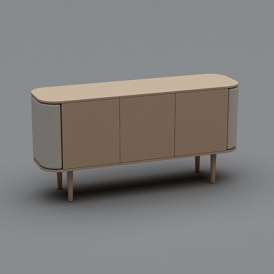 Sleek Low-Poly Storage Cabinet 3D model