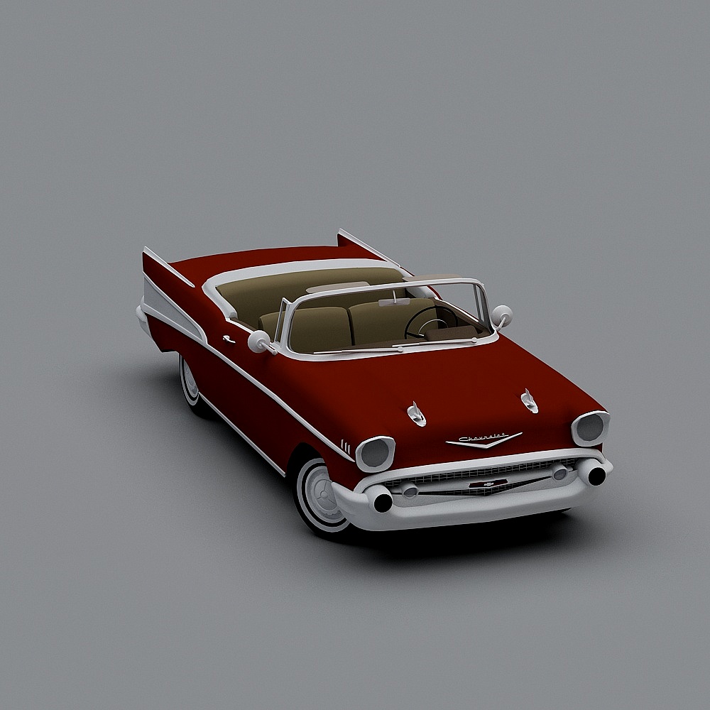 Classic 1950s Chevrolet Convertible 3D model
