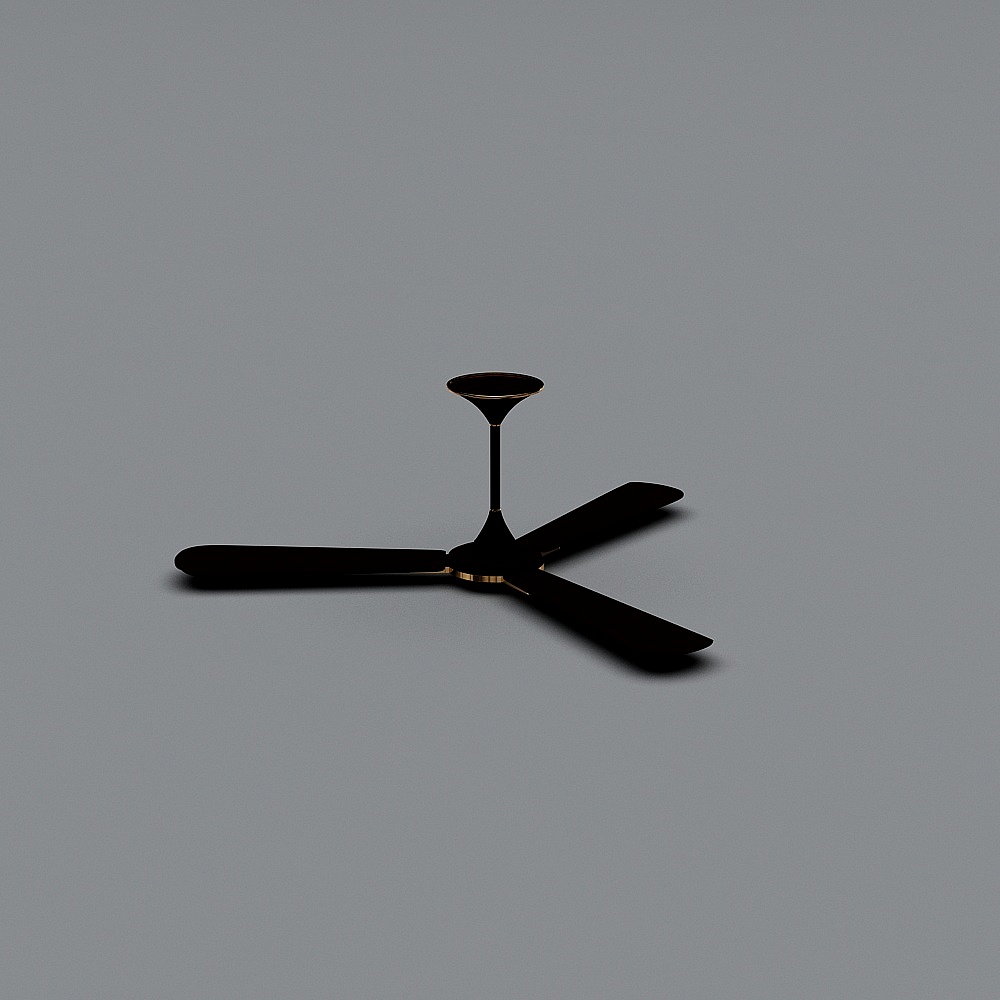 Black Elegance Ceiling Fan 3D model