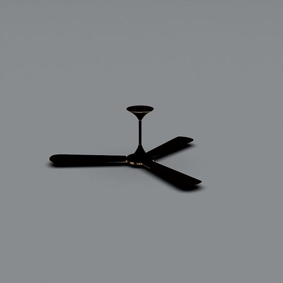 Black Elegance Ceiling Fan 3D model