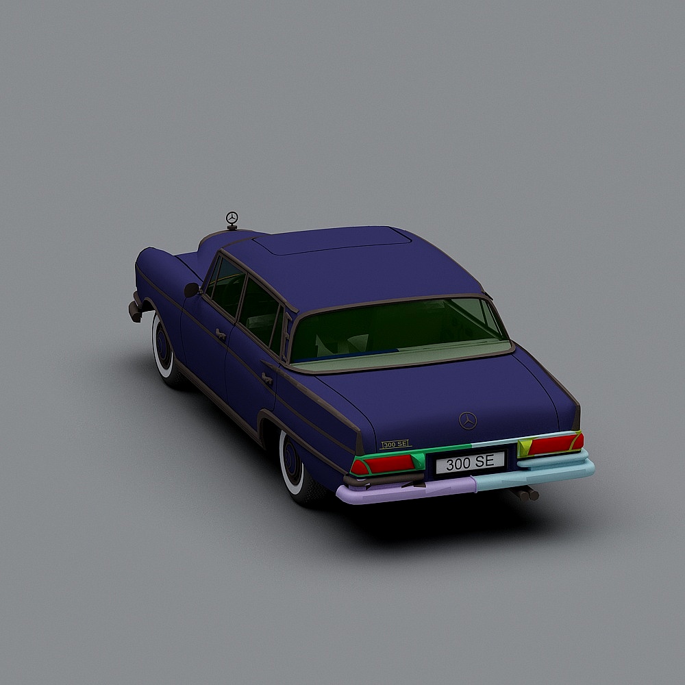 Retro Modern Low-Poly Car 3D model