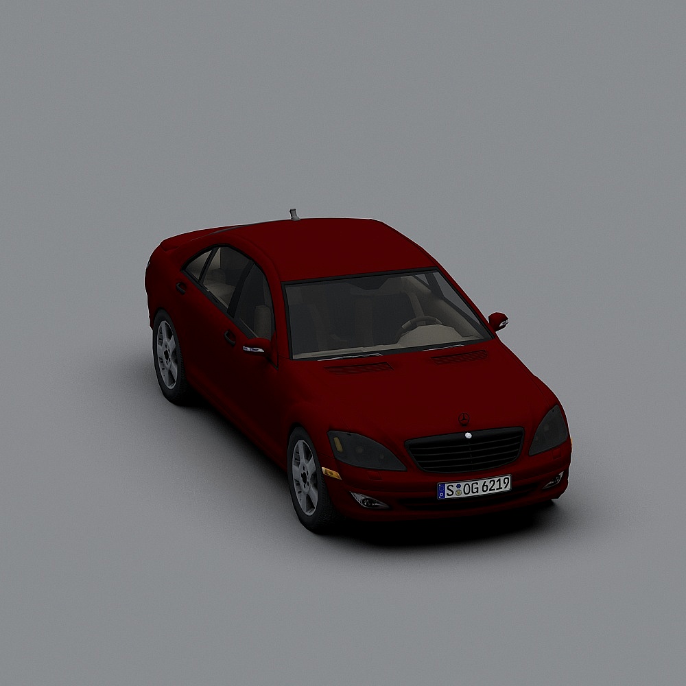 Sleek Red Sedan 3D model for Modern Urban Design