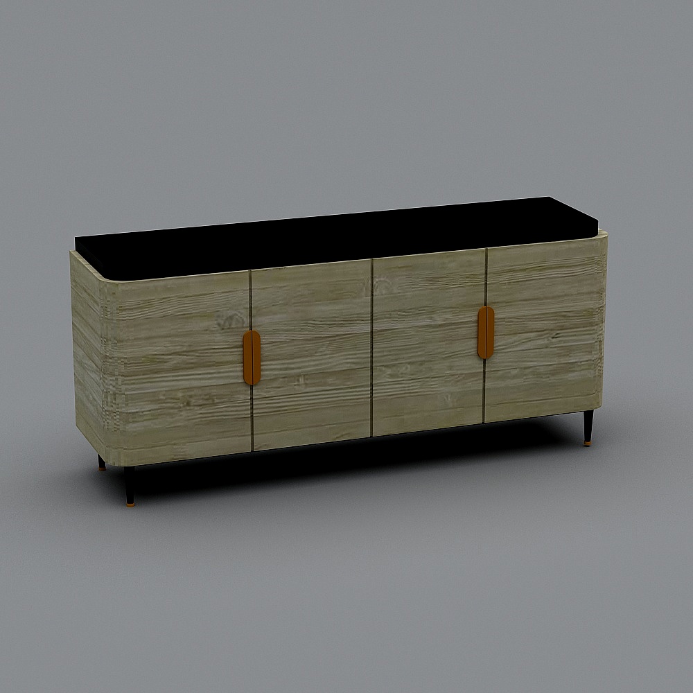 Elegant Low-Poly Cabinet 3D model for Modern Interiors