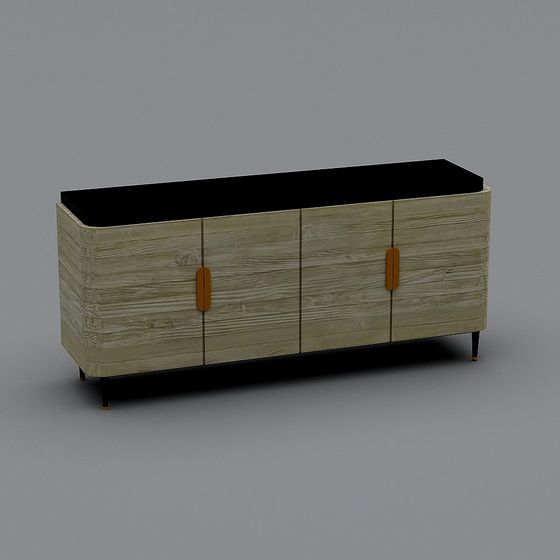 Elegant Low-Poly Cabinet 3D model for Modern Interiors