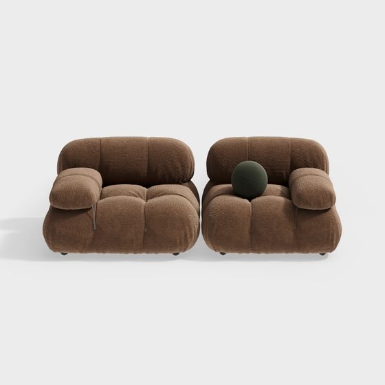 Stylish Low-Poly Sofa 3D model for Modern Interiors