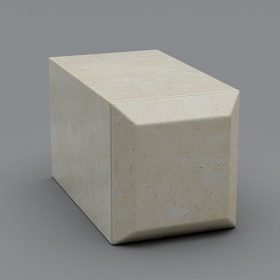 Elegant Marble Cube 3D Model