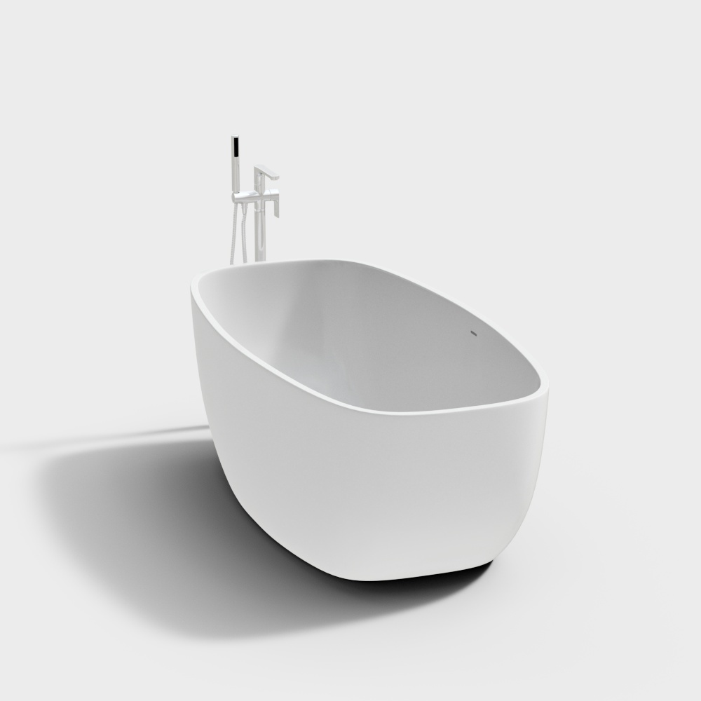Elegant Low-Poly Bath Tub 3D Model