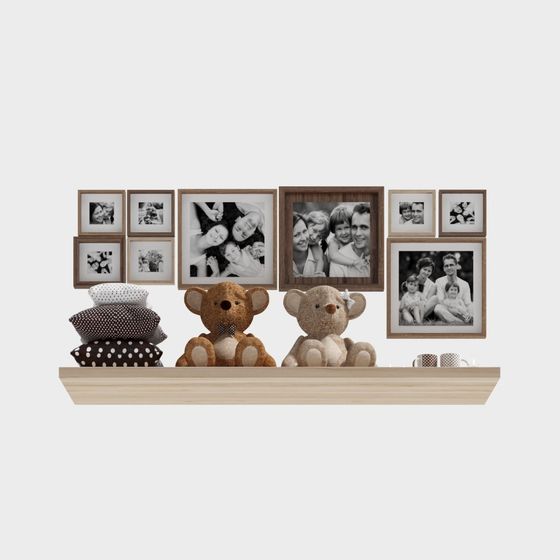 Family Picture Frame Wall 3D model