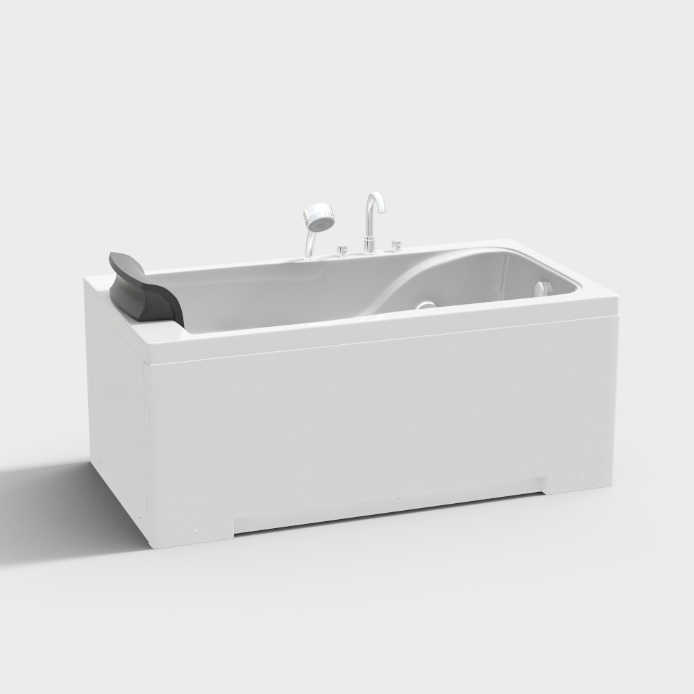 Minimalist 3D Bathtub Model for Contemporary Spaces