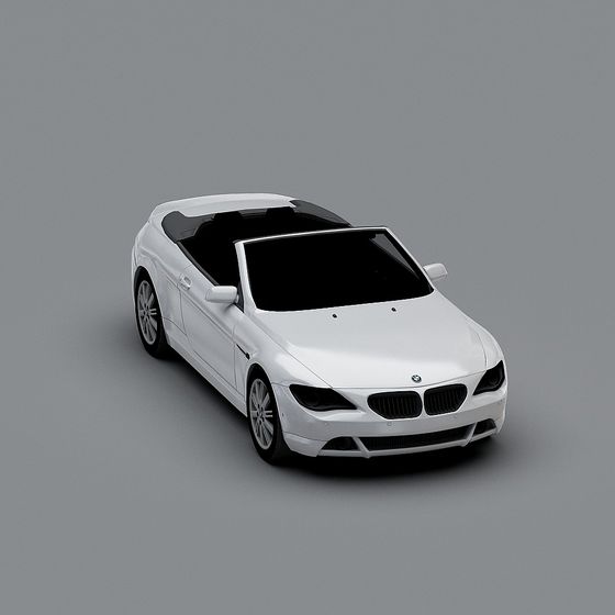 Futuristic White Convertible Sports Car 3D model