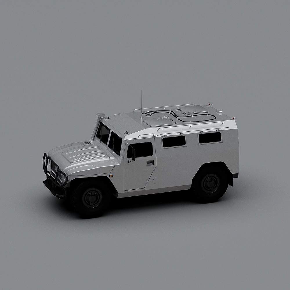 Futuristic Low-Poly Armored Vehicle 3D model