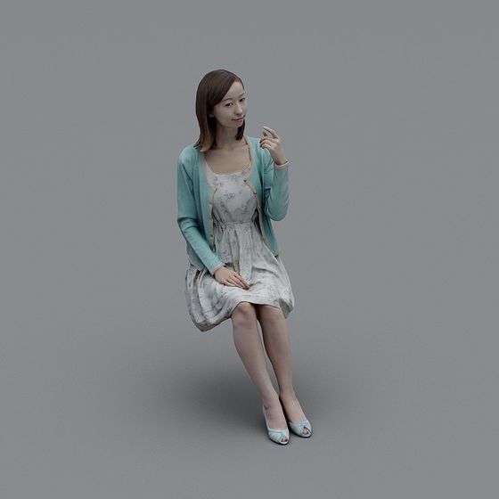 Elegant Low-Poly Lady 3D model