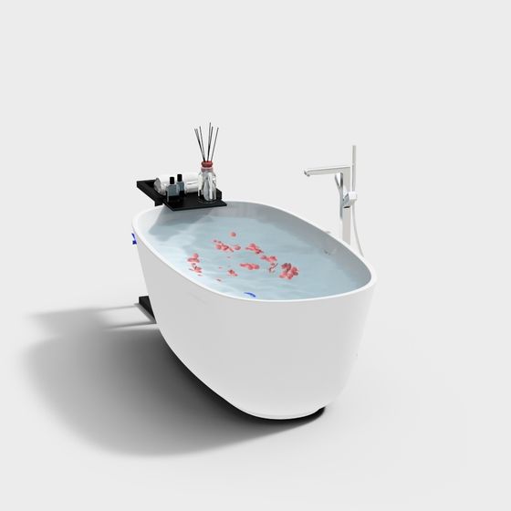 Elegant Low-Poly Bathtub 3D model