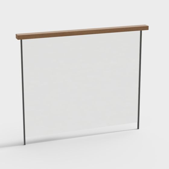 Modern Glass Railing 3D Model