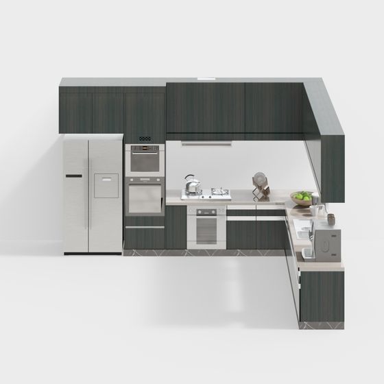 Low Poly Modern Kitchen 3D model