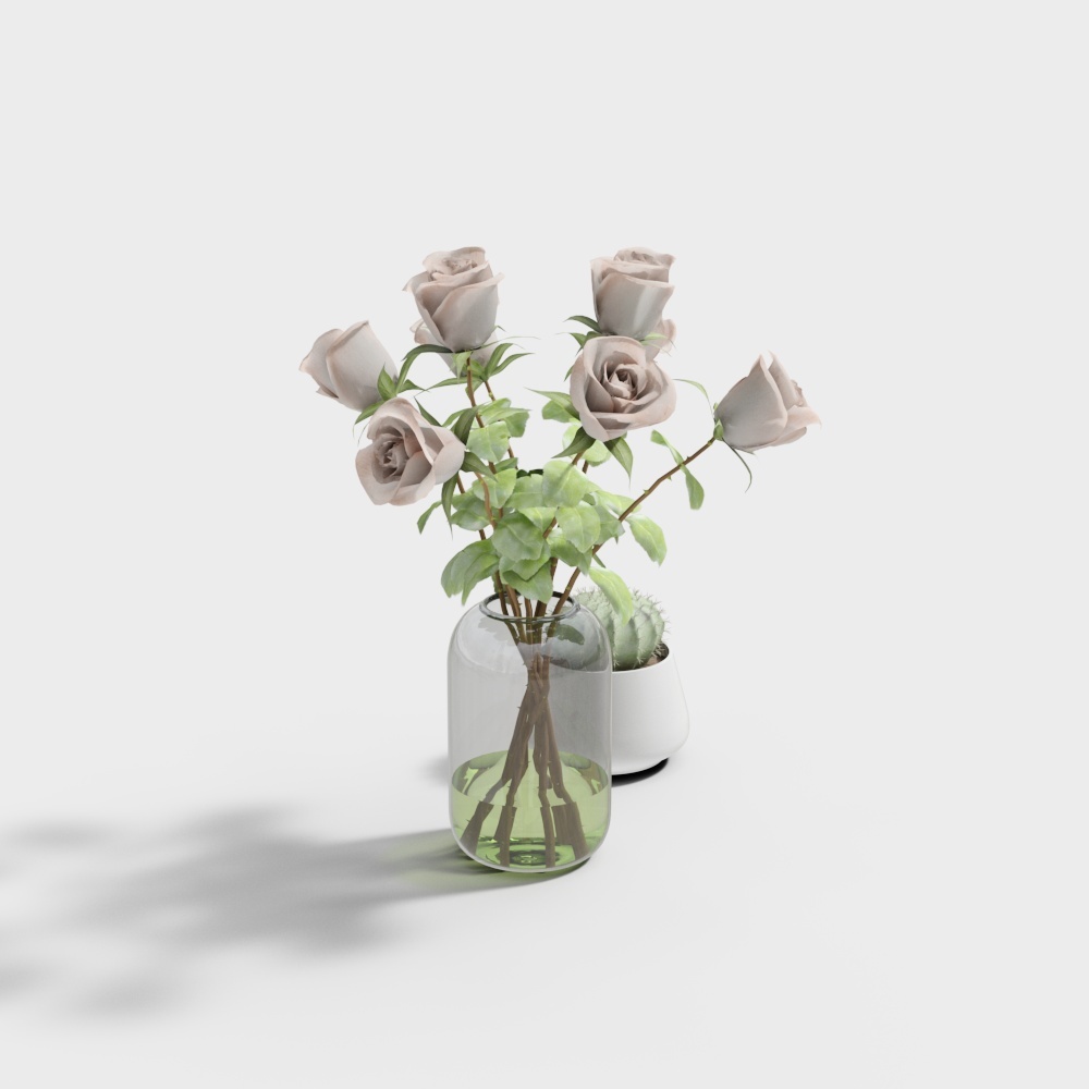 Luxury Flower 3D Model – Detailed Green Petals