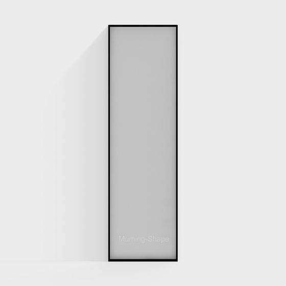 Black Log Wall Mirror 3D Model for Stylish Reflections