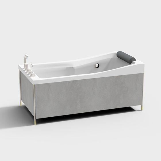 Contemporary Gray Bathtub 3D model