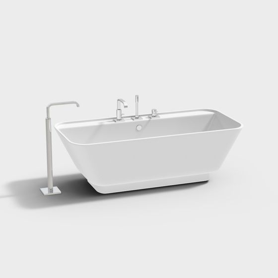 Minimalist 3D Bathtub Model for Contemporary Interiors