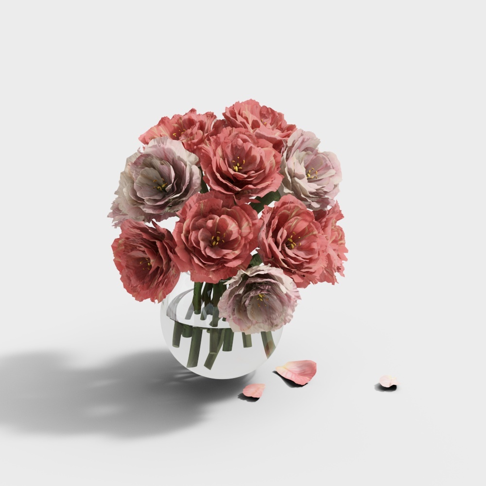 Floral Harmony 3D Model – Low-Poly Floral Design