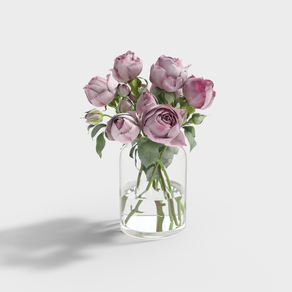 Farmhouse Pink Flower 3D Model – Natural Floral Design