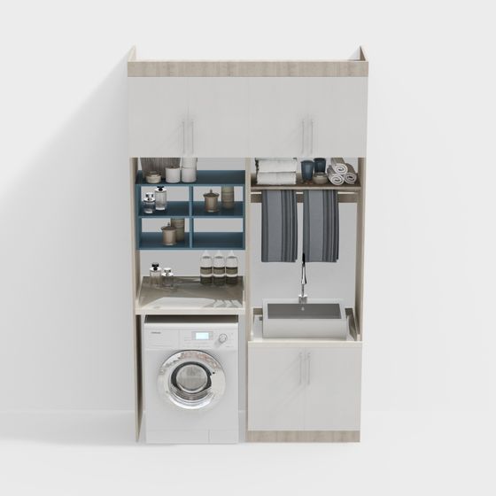 Functional Laundry Room 3D model for Modern Design