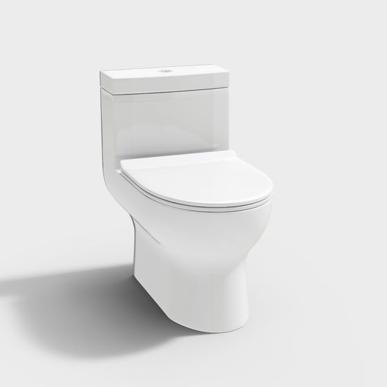 White Toilet WC Battery 3D Model