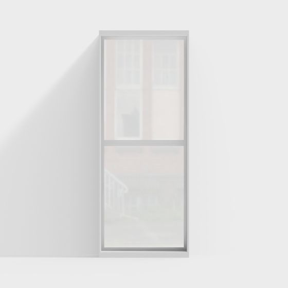 Floor-to-Ceiling Window 3D Model in Gray