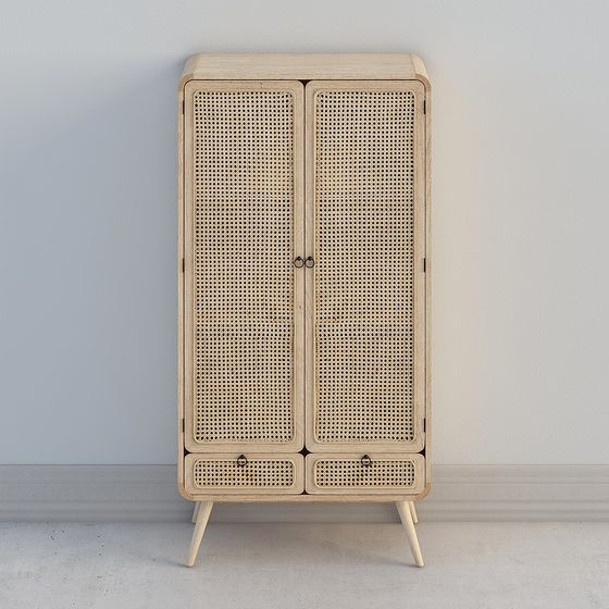 Stylish Rattan Cabinet 3D model for Modern Design