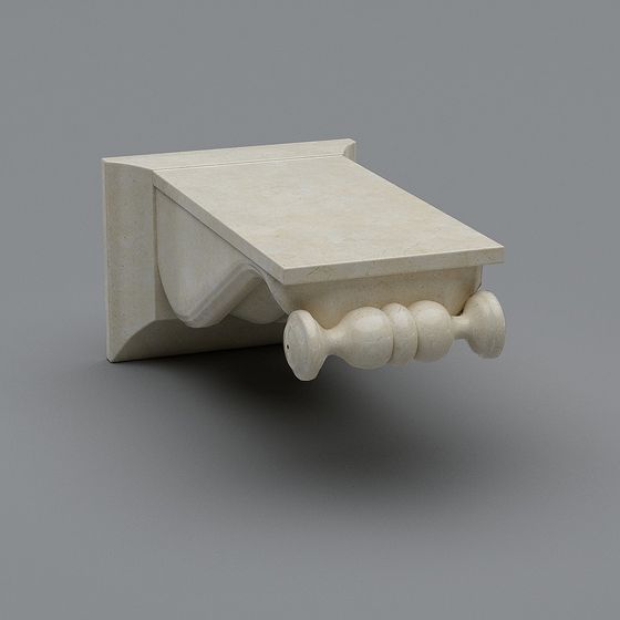Elegant Wall Shelf 3D model with Marble Texture