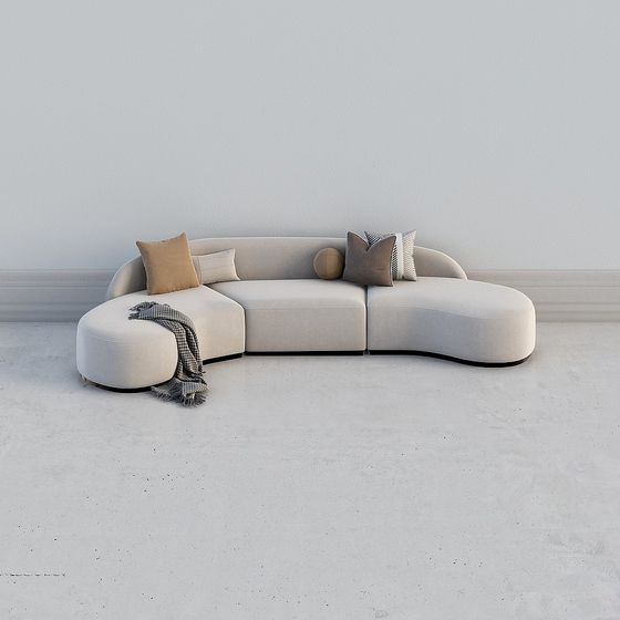 Curve Comfort 3D Model Sofa