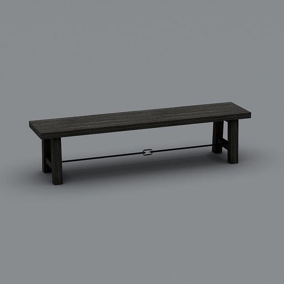 Contemporary Low-Poly Bench 3D model for Creative Projects