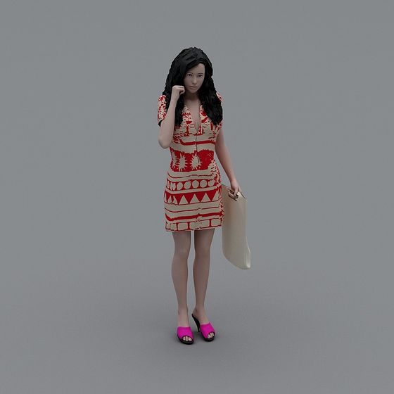 Vibrant Geometric Dress 3D Model