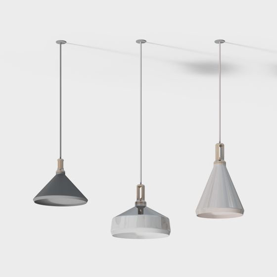 Stylish Cone Pendant Light 3D model