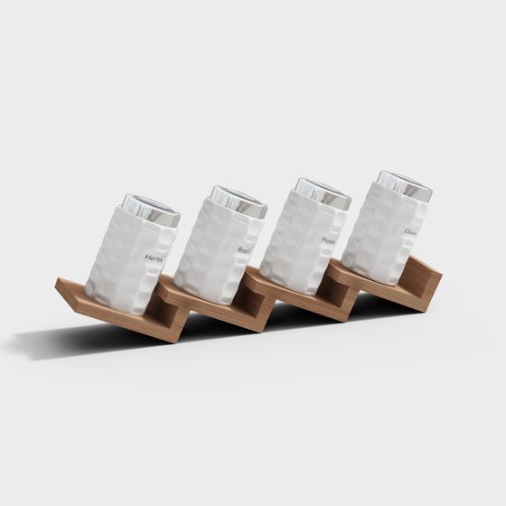 Elegant Low-Poly Spice Rack 3D model