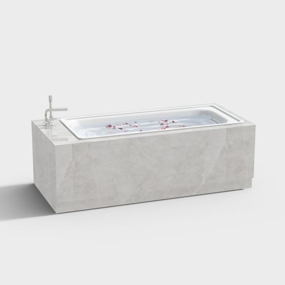 Modern Gray Bathtub 3D Model for Baths