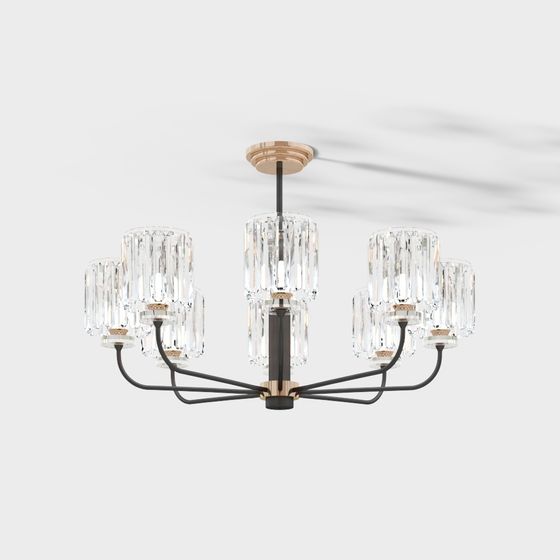 Stunning Low-Poly Chandelier 3D model