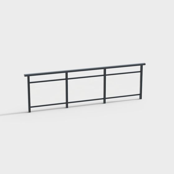 Minimalist Metal Railing 3D model for Modern Spaces
