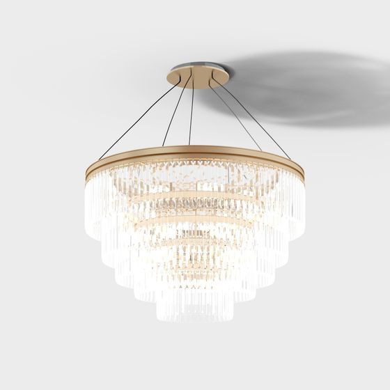 Elegant Low-Polygon Chandelier 3D model