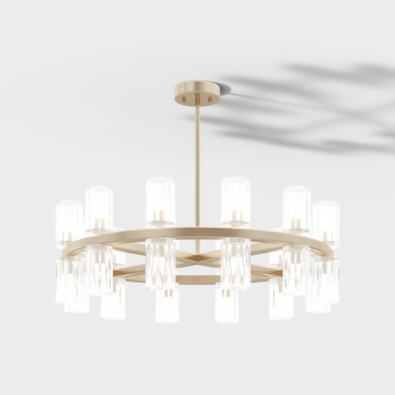 Elegant Low-Poly Chandelier 3D model