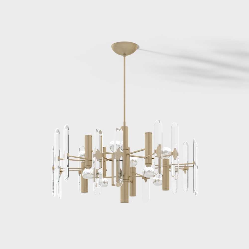 Art Deco Crystal Chandelier 3D model
