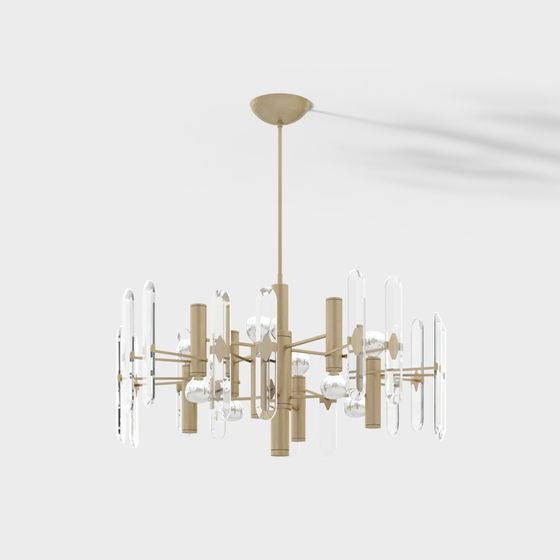 Art Deco Crystal Chandelier 3D model