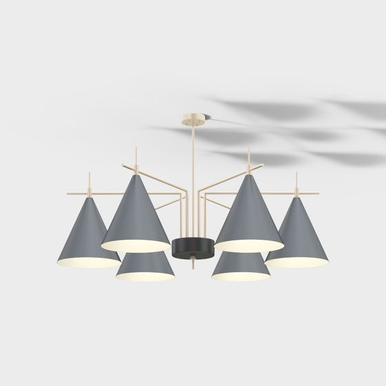 Hexagonal Prism Pendant Light 3D model