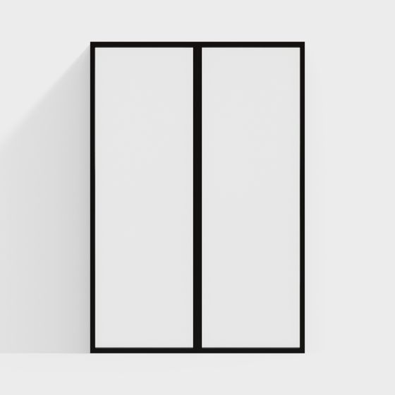 Stylish Double Glass Sliding Door 3D model