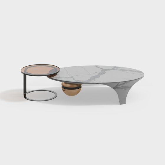 Sleek Marble Coffee Table 3D model